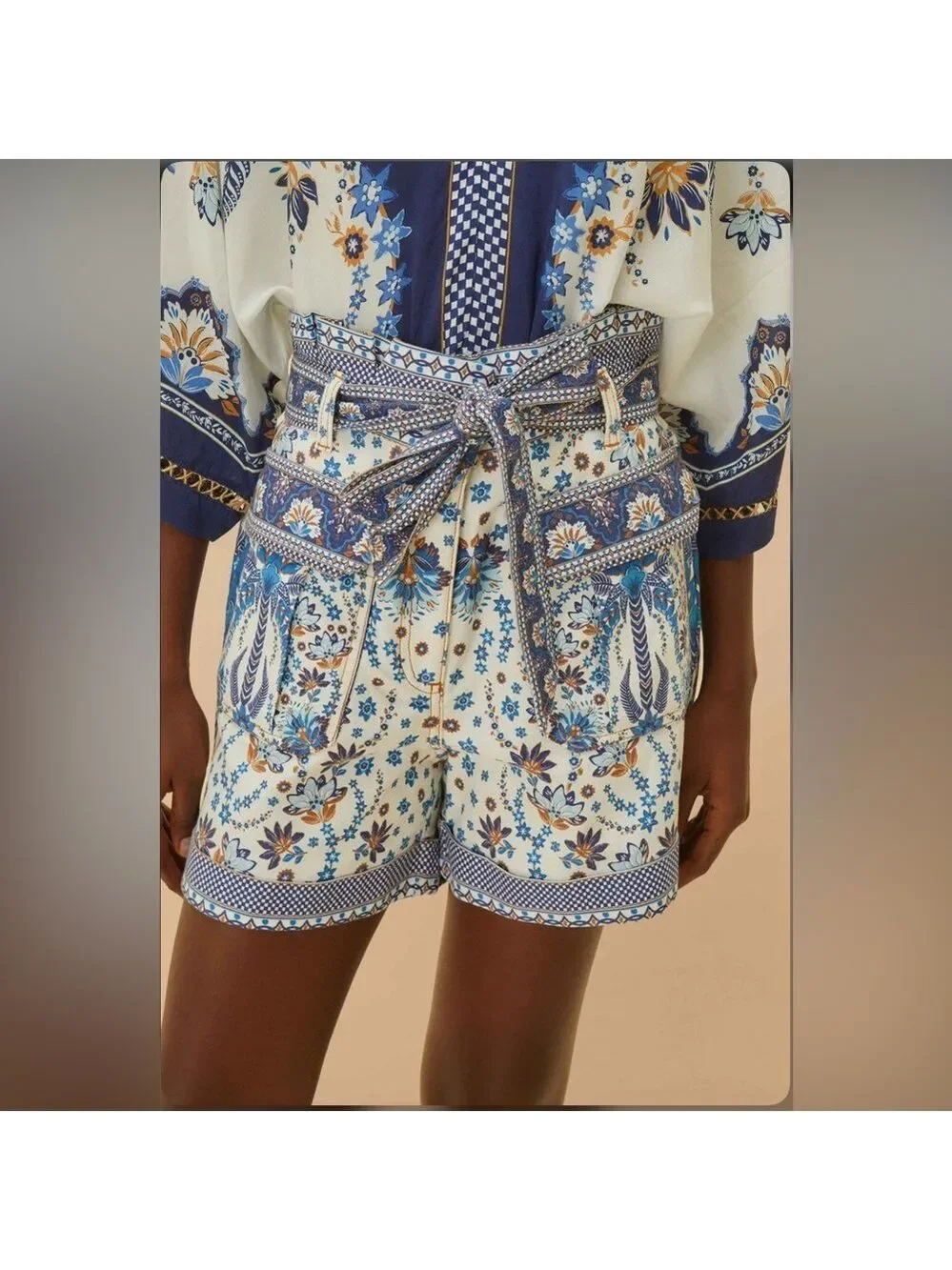 Farm Rio Off-White Encanto Tropical Shorts